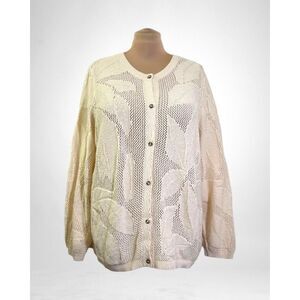 Denim & Co. Long Sleeve Leaf Patterned Cardigan, NWT! Size 5X